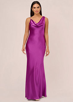 Aidan by Satin A-Line Gown by Adrianna Papell