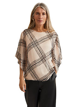 Aleena Check Silk Print Top by Phase Eight