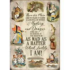 Alice in Wonderland - As Mad as a Hatter Metal Sign by The Original Metal Sign Company