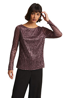 Alix Sparkly Plisse Top by Phase Eight