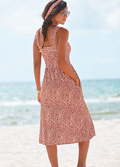 All-Over Leaf Printed Jersey Dress by beachtime