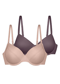 Amora Pack of 2 Underwired Padded Demi Bras by DORINA