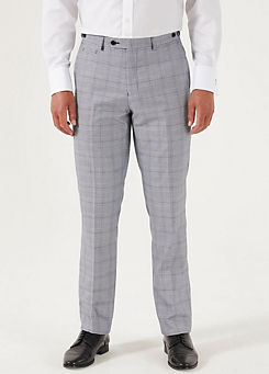 Anello Grey Check Tailored Fit Suit Trousers by Skopes