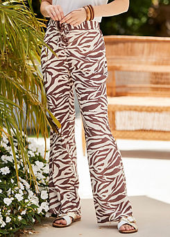 Animal Printed Linen Trousers by Kaleidoscope