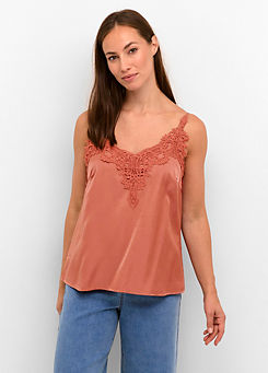 Anna Singlet Thin Strap Lace Top by Cream