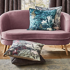 Anthea Floral Velour Digital Print Cushion by Hyperion