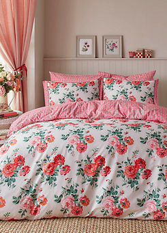 Archive Rose 100% Cotton Percale 180 Thread Count Duvet Cover Set by Cath Kidston
