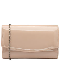 Ardee Nude Patent Clutch Bag by Ravel