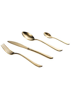 Ares Gold 16 Stainless Steel Piece Cutlery Set by Carnaby