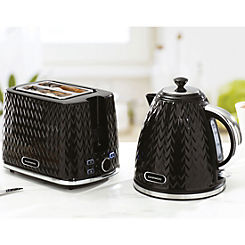 Argyle Kettle & 2 Slice Toaster SDA1773 / SDA1774 - Black by Daewoo