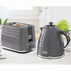 Argyle Kettle & 2 Slice Toaster SDA1820 / SDA1821 - Grey by Daewoo