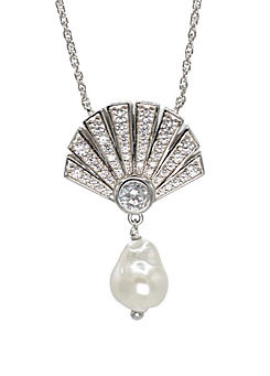 Art Deco Fan Silver Necklace by Bill Skinner