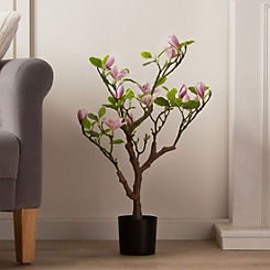 Artificial/Faux Pink Magnolia Tree in Pot