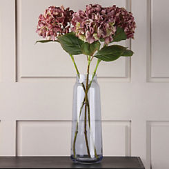 Artificial/Faux Set of 3 68cm Dusky Pink Hydrangea Stems