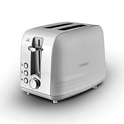Ash 2-Slice Toaster - Grey & Chrome by Tower