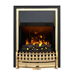 Atherton Inset 3D Optymyst Brass Electric Fire by Glen Dimplex
