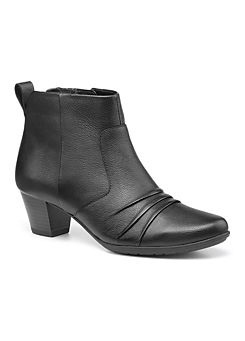 Aubrey Black Block Heel Leather Ankle Boots by Hotter