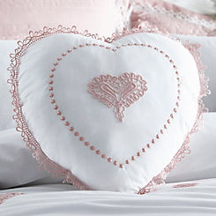 Aubrey Embroidered Vintage Heart Filled Cushion by Kaleidoscope