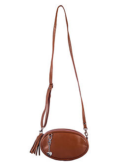 Aurora Brown Leather Cross Body Pebble Bag by Storm London