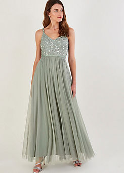 Autumn Embellished Maxi Dress in Recycled Polyester by Monsoon