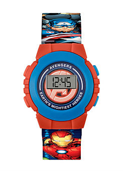 Avengers Red & Blue Character Print Digital Watch by Marvel