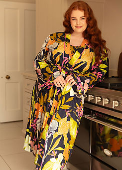 Avery Floral Print Long Dressing Gown by Cyberjammies