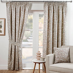 Aviary Pair of Pencil Pleat Lined Curtains by Sundour