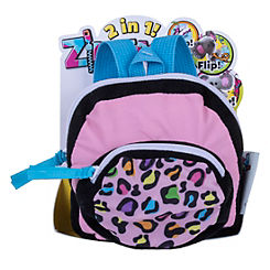 Babies 2-in-1 Reversible Girls Backpack To Leopard Soft Toy by Zipstas