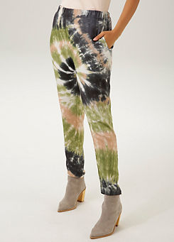 Batik Print Pull-On Trousers by Aniston