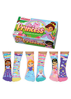 Be A Princess Pack of 6 Kids Oddsocks Giftset for Princesses by United Oddsocks