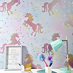 Be Dazzled Dancing Unicorn Wallpaper by Coloroll