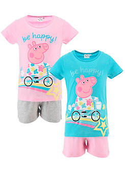 Be Happy Pack of 2 T-Shirt Pyjama Sets by Peppa Pig