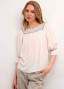 Bea Square Neck Half Sleeve Blouse by Cream