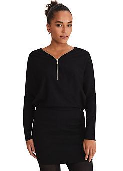 Becca Zip Neck Detail Dress by Phase Eight