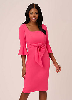 Bell Sleeve Tie Front Dress by Adrianna Papell