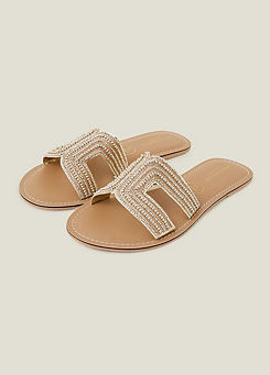 Bella Beaded Wide Fit Sandals by Accessorize