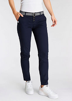 Belted Chino Trousers by DELMAO