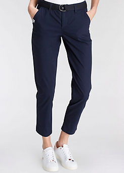 Belted Cropped Chinos by DELMAO