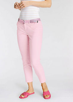 Belted Cropped Chinos by DELMAO