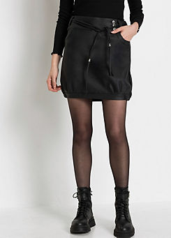 Belted Faux Leather Skirt by bonprix