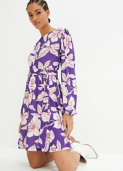 Belted Floral Print Dress by bonprix