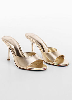Betty Gold Mule Sandals by Mango