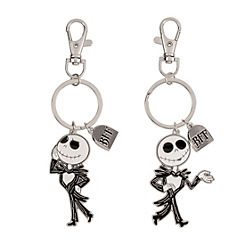 Black, White & Silver BFF Keyring Set by Nightmare Before Christmas