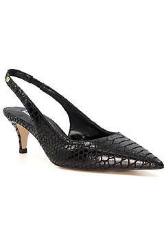 Black Capitol Slingback Court Shoes by Dune London