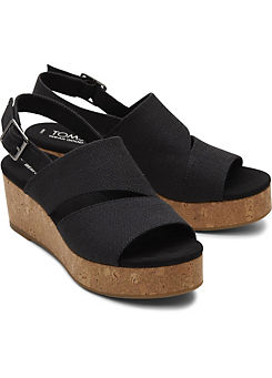 Black Claudine Wedges by Toms
