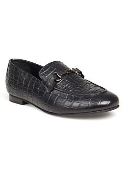 Black Croc Loafers by Freemans