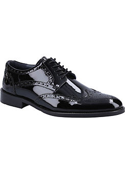 Black Dustin Brogue Patent Shoes by Hush Puppies