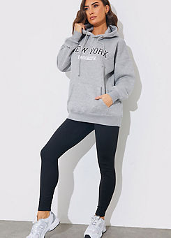 Black High Waisted Fleece Lined Leggings by In The Style