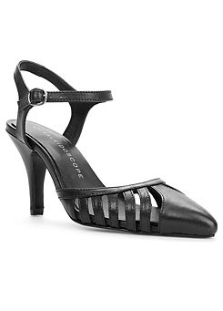 Black Leather Court Shoes by Kaleidoscope