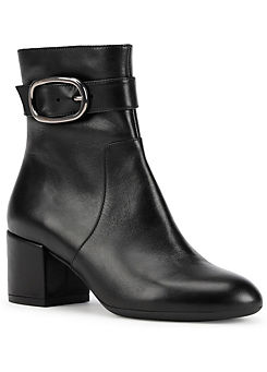 Black Leather Eleana Ankle Boots by Geox